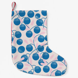 Blauw fruit, roze bladeren, naadloos ontwerp. kleine kerstsok