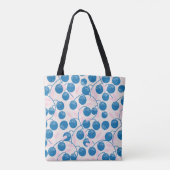 Blauw fruit, roze bladeren, naadloos ontwerp. tote bag (Achterkant)