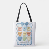 Blauw fruit van de Geest Tote Bag (Achterkant)