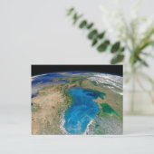 Blauw fytoplankton bloeit in het zwarte Zee Briefkaart (Staand voorkant)