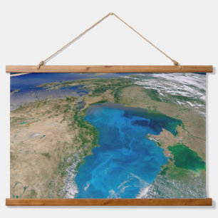 Blauw fytoplankton bloeit in het zwarte Zee Hangend Wandkleed