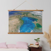 Blauw fytoplankton bloeit in het zwarte Zee Hangend Wandkleed (Slaapkamer)