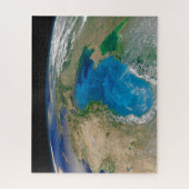 Blauw fytoplankton bloeit in het zwarte Zee Legpuzzel (Verticaal)