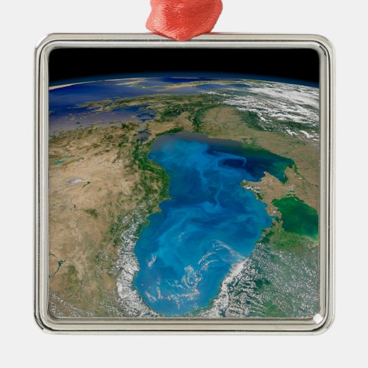 Blauw fytoplankton bloeit in het zwarte Zee Metalen Ornament (Voorkant)