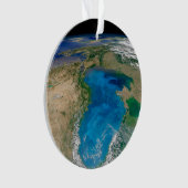 Blauw fytoplankton bloeit in het zwarte Zee Ornament (voorkant)