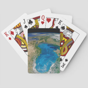 Blauw fytoplankton bloeit in het zwarte Zee Pokerkaarten