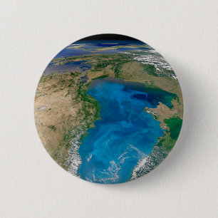 Blauw fytoplankton bloeit in het zwarte Zee Ronde Button 5,7 Cm