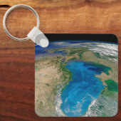 Blauw fytoplankton bloeit in het zwarte Zee Sleutelhanger (Voorkant)