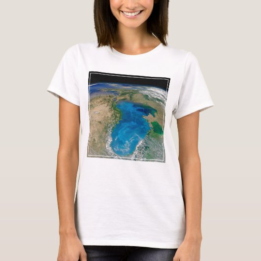 Blauw fytoplankton bloeit in het zwarte Zee T-shirt (Voorkant)