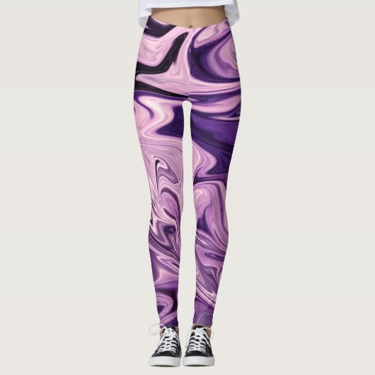 Blauw galaxpatroon leggings (Voorkant)
