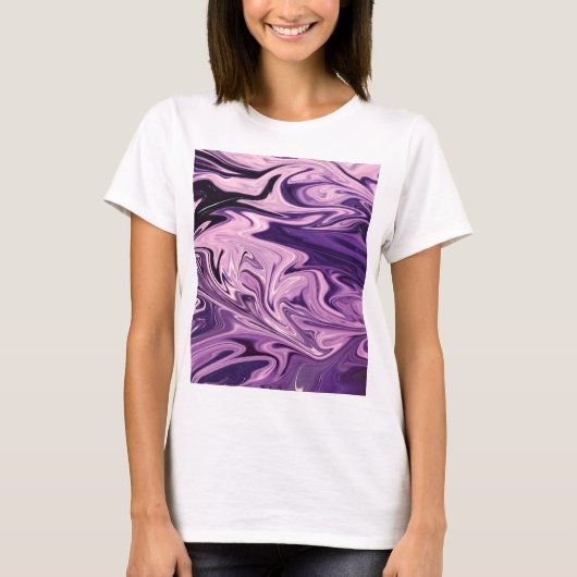 Blauw galaxpatroon t-shirt (Voorkant)