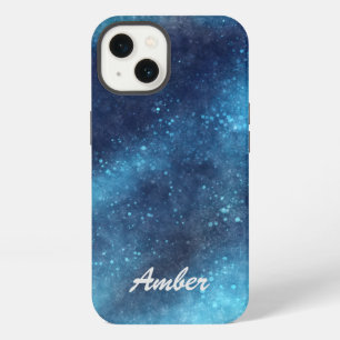 Blauw Galaxy Glitter Abstract Persoonlijk iPhone 13 Hoesje