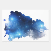 Blauw Galaxy Inpakpapier Vlak Vel Set van 3 (Voorkant 2)