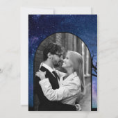 Blauw Galaxy Romantisch Koppel Foto Bruiloft Save The Date (Achterkant)