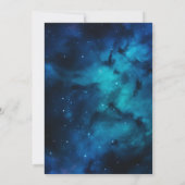 Blauw Galaxy Schemer Bruiloft Kaart (Achterkant)