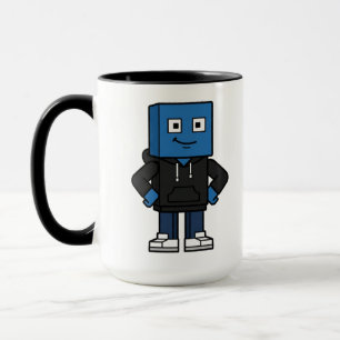 Blauw Gaming Blok Karakter Koffiemok, Aangepaste G Mok