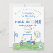 Blauw GAT IN EEN Enige Leeftijd Golf Verjaardag Ui Kaart (Voorkant)