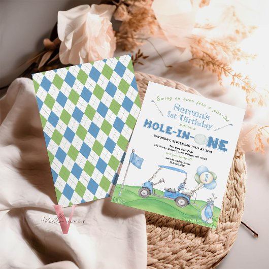 Blauw GAT IN EEN Enige Leeftijd Golf Verjaardag Ui Kaart