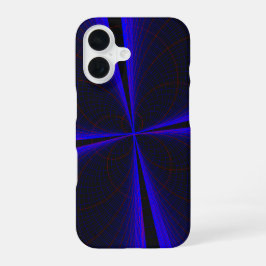 Blauw geaccentueerd klaverblad geometrische iPhone 16 Hoesje