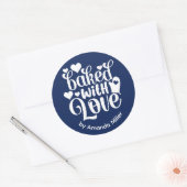 Blauw gebakken met liefde Vaderdag bakken Ronde Sticker (Envelop)