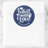 Blauw gebakken met liefde Vaderdag bakken Ronde Sticker (Tas)