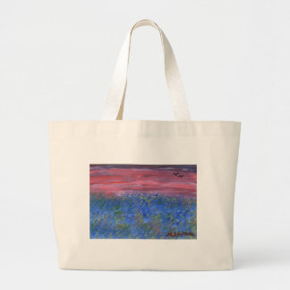 Blauw Gebied bij Zonsondergang Grote Tote Bag