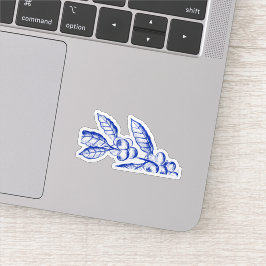 Blauw gebladerte sticker