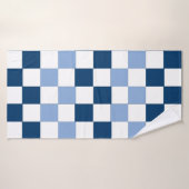 Blauw geblokte badhanddoek (Badhanddoek)