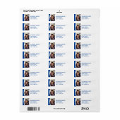 Blauw gebogen Lijsten foto Afstuderen label (Full Sheet)