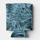 Blauw gebogen lint, gemarkeerd door reliëf, overla blikjeskoeler (Achterkant)