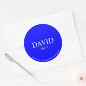 Blauw geboorte feestje favor sticker (Envelop)