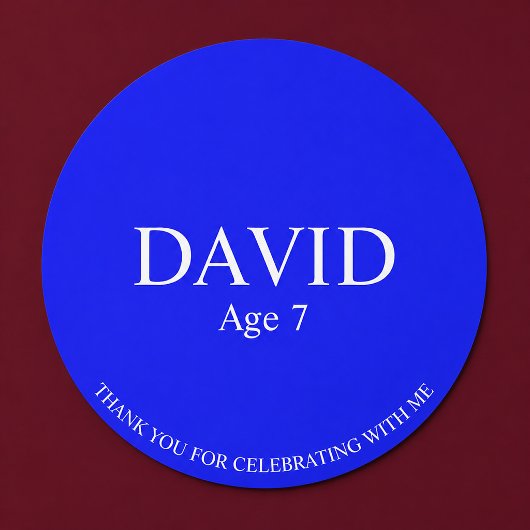 Blauw geboorte feestje favor sticker