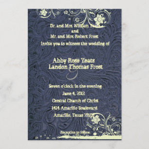 Blauw geboost leder en kreukhout kaart