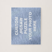 Blauw geborsteld metaal getextureerd legpuzzel (Verticaal)