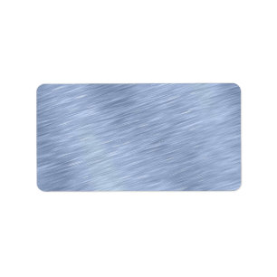 Blauw geborsteld metaal geweven etiket