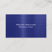 Blauw Geborsteld Metaal Metaal Roestvrij Staal Visitekaartje (Voorkant)