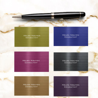 Blauw Geborsteld Metaal Metaal Roestvrij Staal Visitekaartje