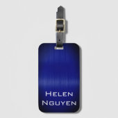 Blauw Geborsteld Metaal Metaalroestvrij staalnaam Bagagelabel (Voorkant (verticaal))