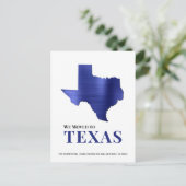 Blauw Geborsteld Metaal Texas Kaart Nieuw Adres (Staand voorkant)