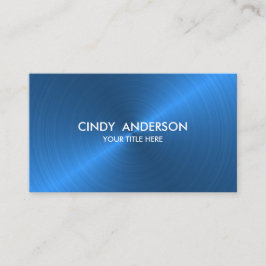 Blauw geborsteld metalen glans visitekaartje