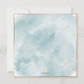 Blauw geborsteld Waterverf Gouden Confetti Bar Mit Kaart (Achterkant)