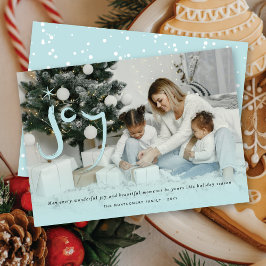 Blauw Geborstelde Kerstster Calligrafie Foto Feestdagenkaart