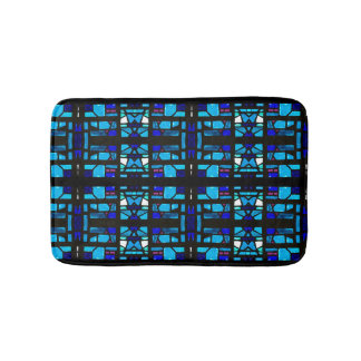 Blauw gebrand glas badmat