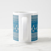 Blauw Gebreide Achtergrond Grote Koffiekop (Achterkant)