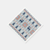 Blauw gebreide kersttrui rendierpatroon servet (Hoek)