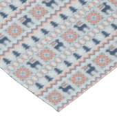 Blauw gebreide kersttrui rendierpatroon tafelkleed (Gekanteld)