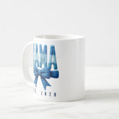 Blauw Gebreide MAMA Mok - Moederdag Geschenk voor (Voorkant links)