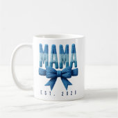 Blauw Gebreide MAMA Mok - Moederdag Geschenk voor (Links)