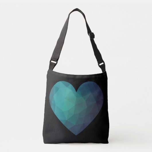 Blauw gebroken hart crossbody tas (Voorkant)