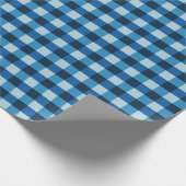 Blauw gecontroleerd cadeaupapier (Hoek)